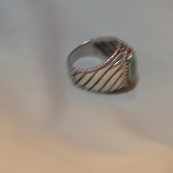 Carol Pollack Designer Ring Silver CP ring Men's stone ring by Carol Pollock - Picture 2 of 6